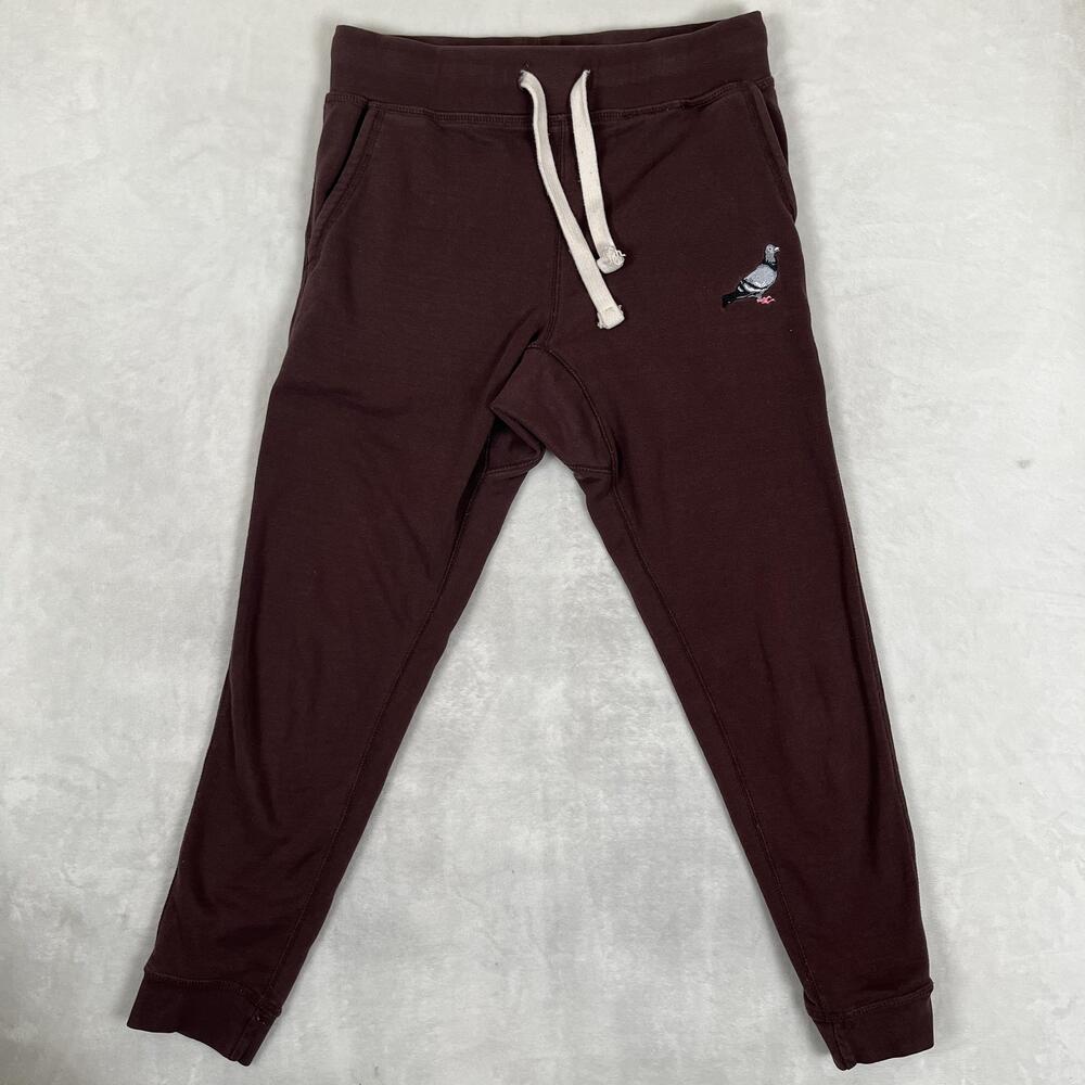 Staple Sweatpants Mens Large Brown French Terry Joggers Pigeon Logo Lounge
